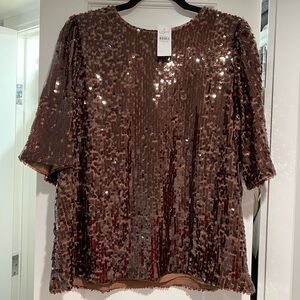 LOFT sequin top NWT size L